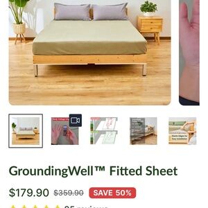 NIB GroundingWell fitted king size bed sheet